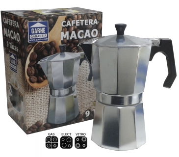 CAFETERAS ALUMINIO  MACAO 9 TAZAS